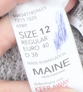 Womens UK Size 12 Maine New England Grey Cardigan Jumper