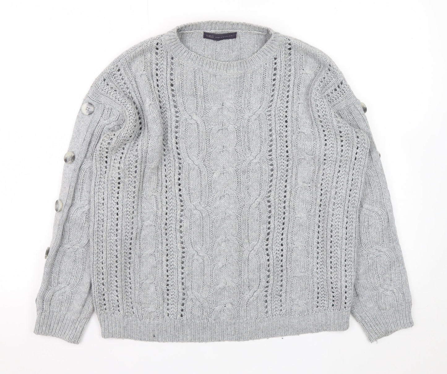 Womens UK Size 12 Marks and Spencer Grey Pullover Jumper