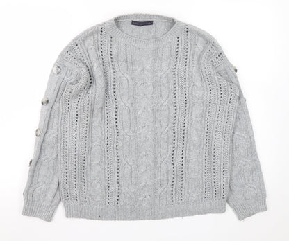 Womens UK Size 12 Marks and Spencer Grey Pullover Jumper