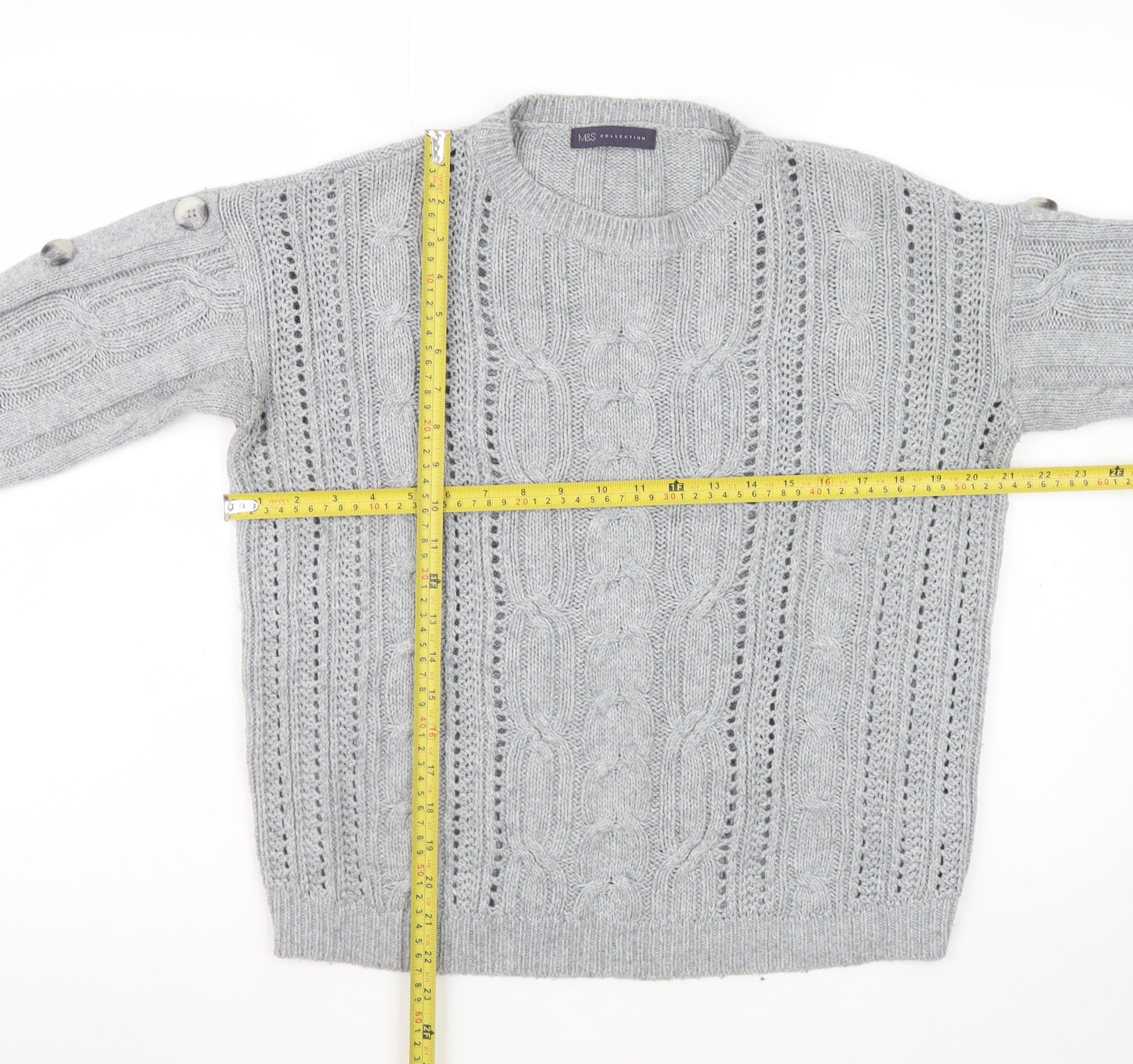 Womens UK Size 12 Marks and Spencer Grey Pullover Jumper