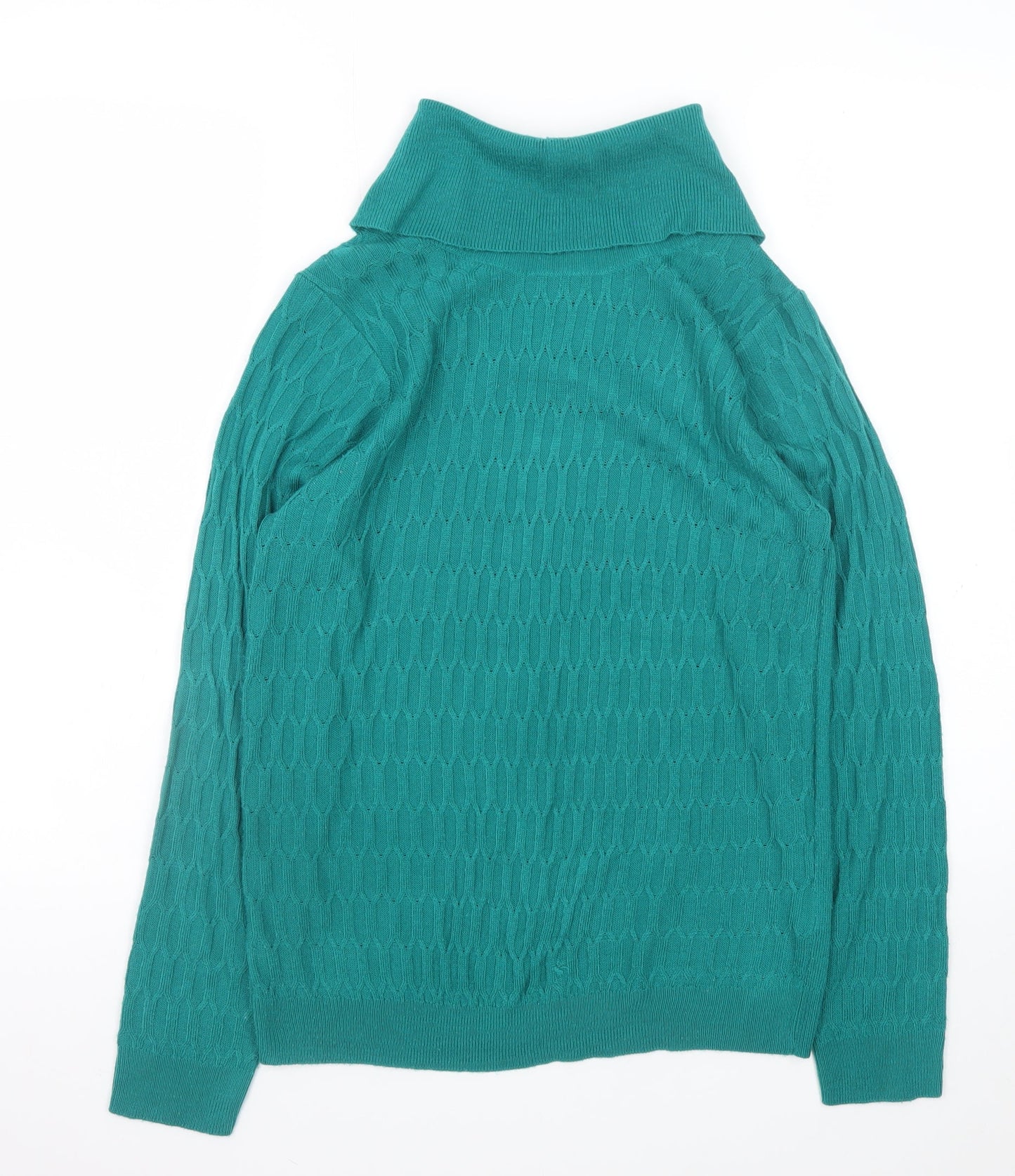 Womens UK Size S ISLE Essentials Green Pullover Jumper