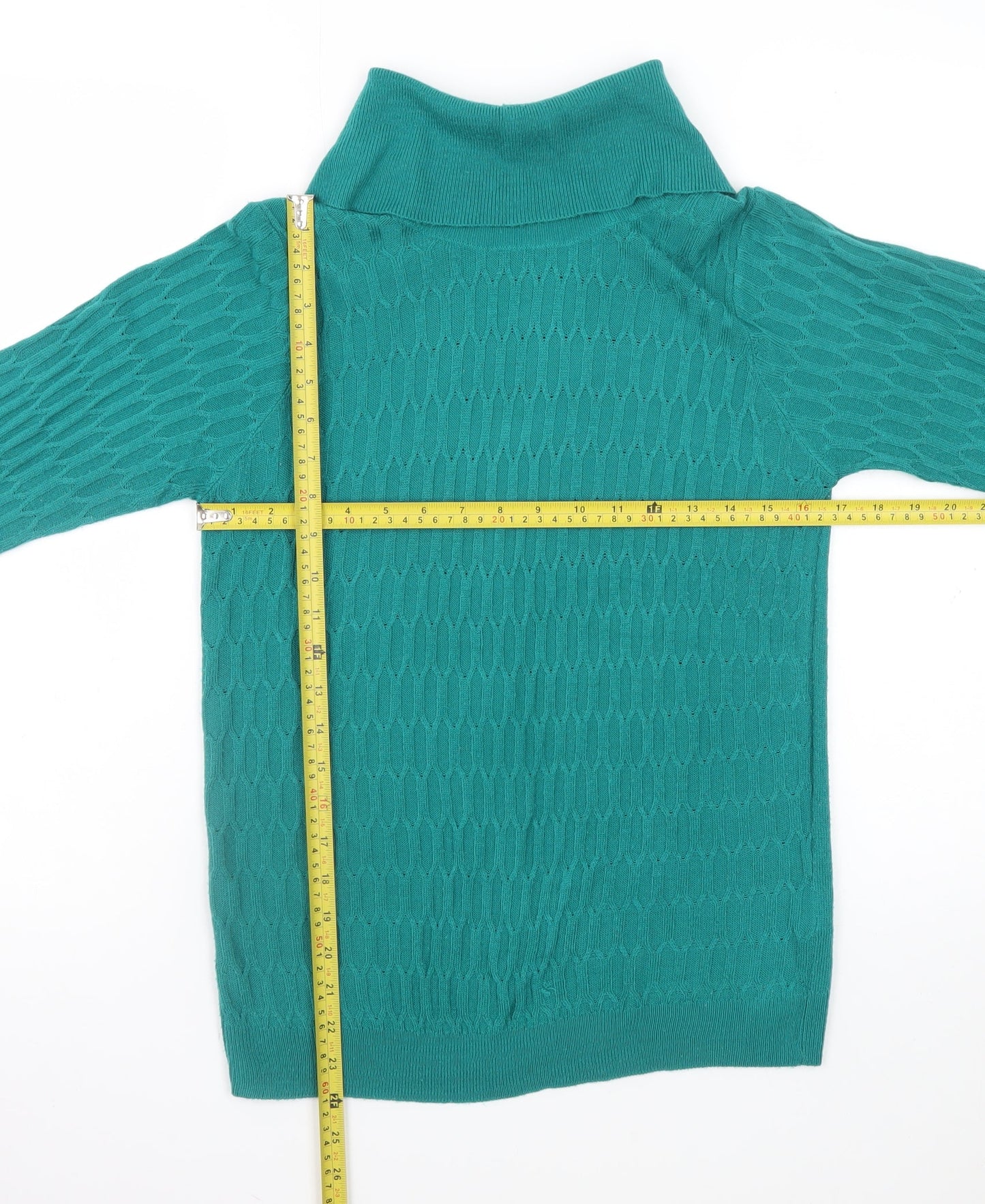 Womens UK Size S ISLE Essentials Green Pullover Jumper