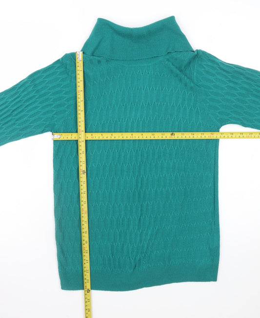 Womens UK Size S ISLE Essentials Green Pullover Jumper