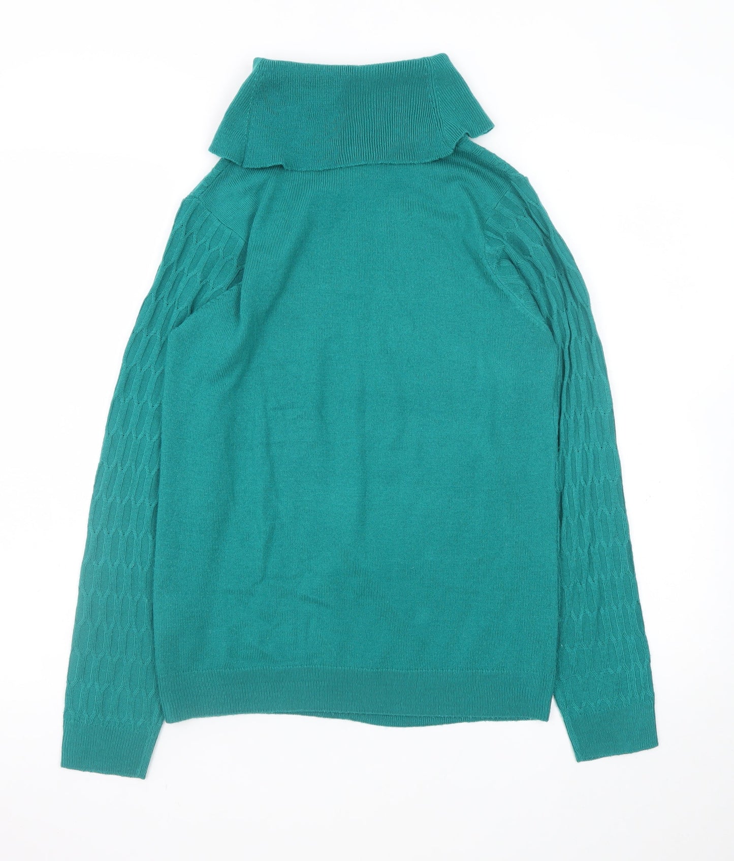 Womens UK Size S ISLE Essentials Green Pullover Jumper