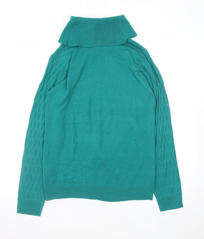 Womens UK Size S ISLE Essentials Green Pullover Jumper