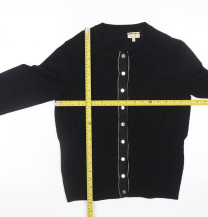 Karen Millen Women's Black Size 8 Slim Knit Cardigan