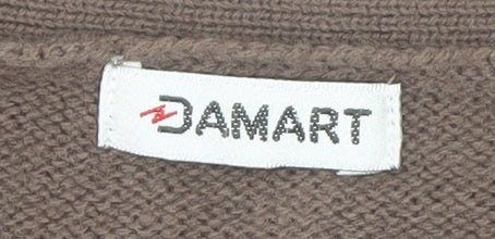 Womens UK Size 28 Damart Brown Cardigan Jumper