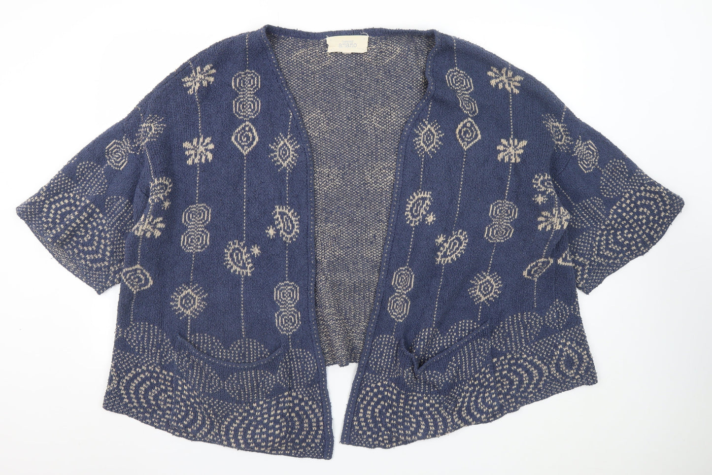 Womens UK Size M Amano Blue Cardigan Jumper