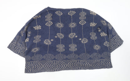 Womens UK Size M Amano Blue Cardigan Jumper