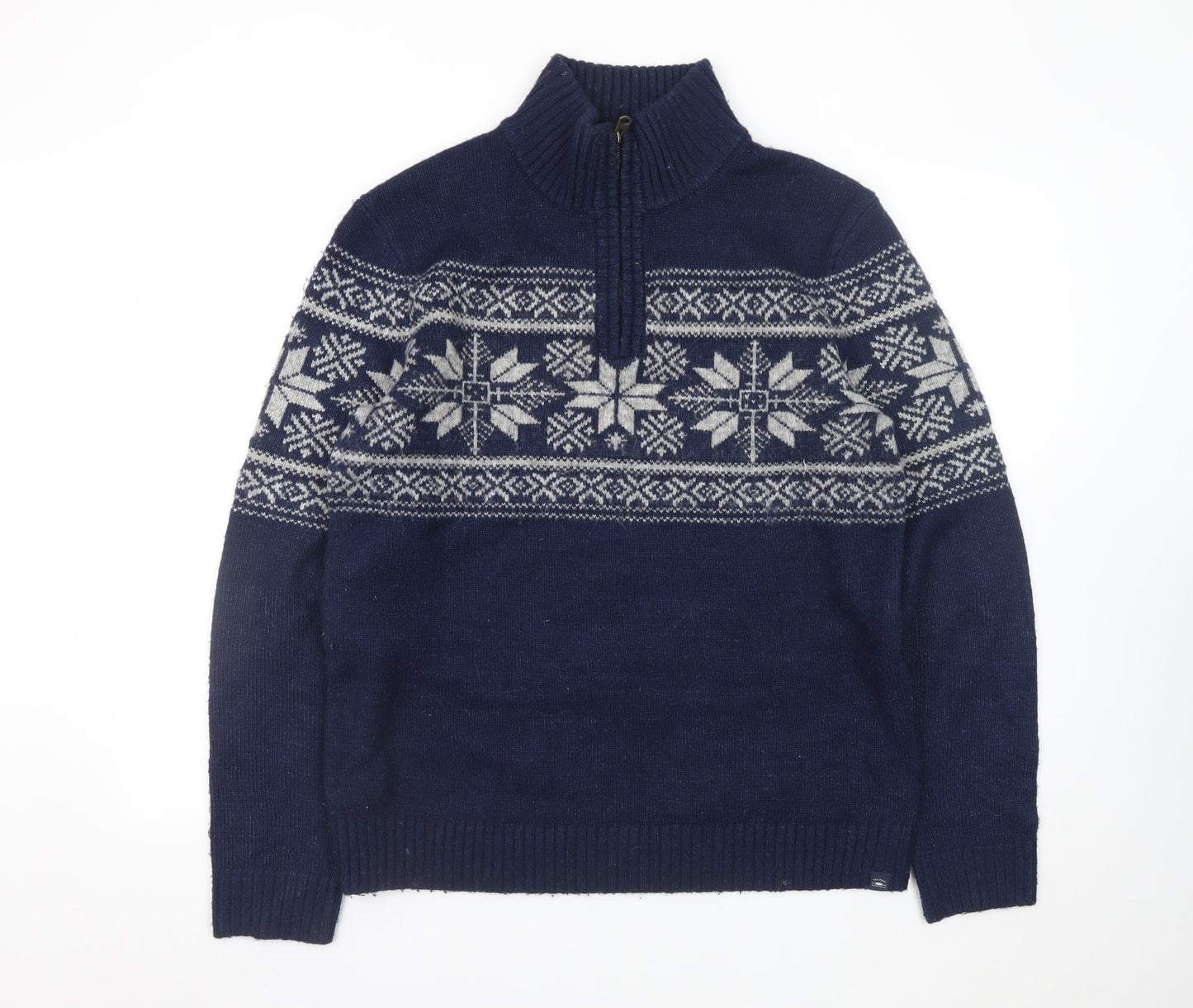 Mens UK Size M Fat Face Blue Pullover Jumper
