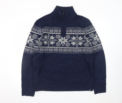 Mens UK Size M Fat Face Blue Pullover Jumper