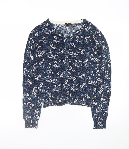 Womens UK Size 12 H&M Blue Cardigan Jumper