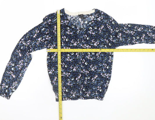 Womens UK Size 12 H&M Blue Cardigan Jumper