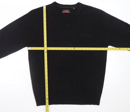 Mens UK Size M Pierre Cardin Black Pullover Jumper