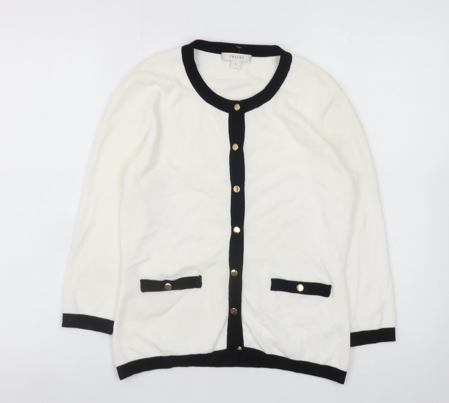 Womens UK Size S Precis White Cardigan Jumper