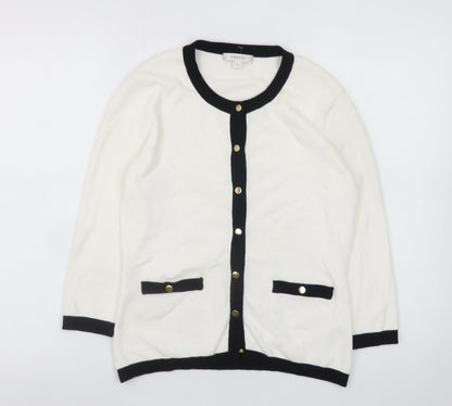 Womens UK Size S Precis White Cardigan Jumper