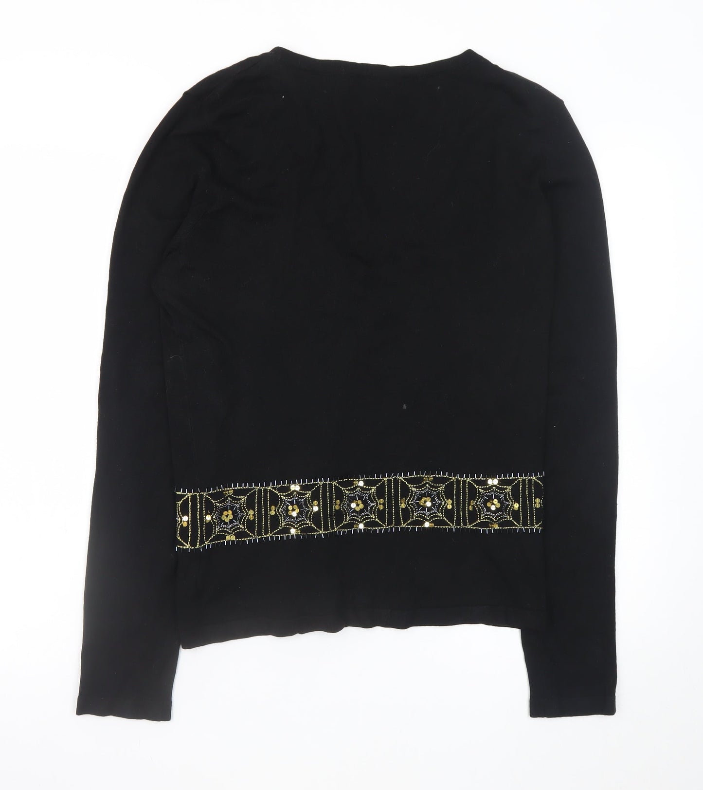 Womens UK Size 16 H&M Black Cardigan Jumper