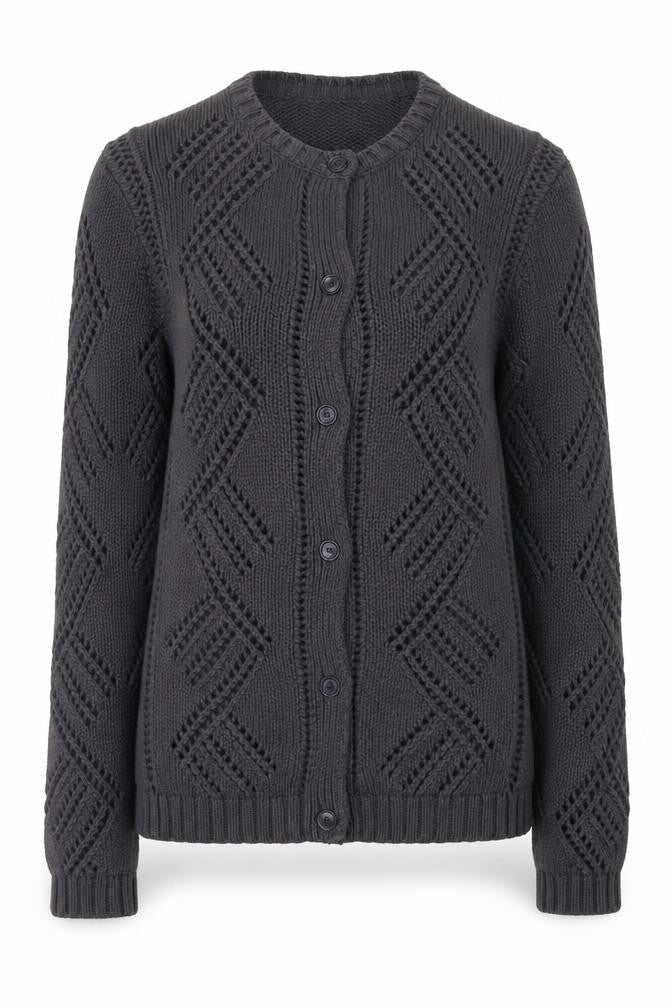 Gap Women’s Grey Open-Knit Cardigan XS Long Sleeve Cotton Blend