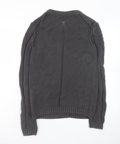 GAP Women’s Grey Open-Knit Cardigan XS Long Sleeve Cotton Blend