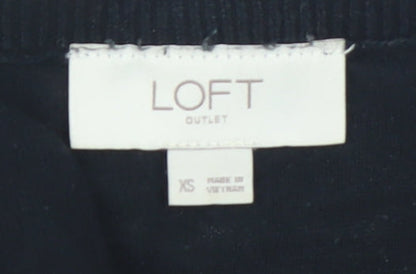 LOFT Women’s Black XS Basic Cotton Short Sleeve Top