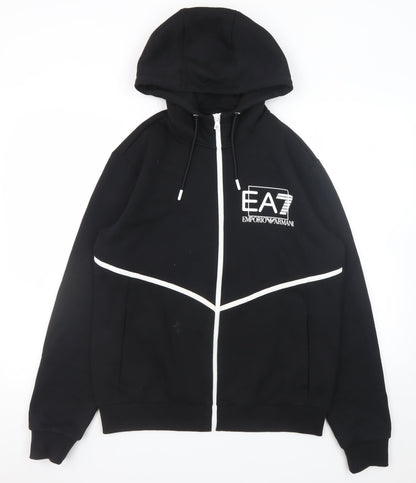 Emporio Armani EA7 Men's Black Full Zip Hoodie Size M Designer Sweatshirt