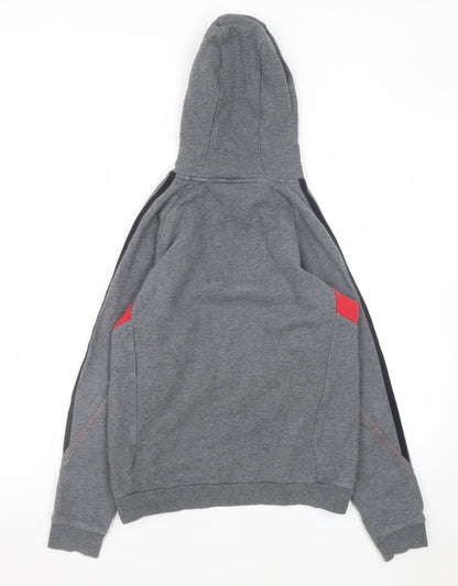 Adidas Boys Grey & Red Hooded Pullover Sweatshirt Size 11-12 Years