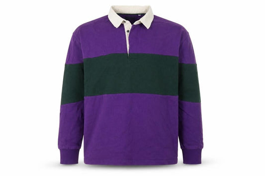 Next Boys Purple & Green Long Sleeve Rugby Polo Shirt 13 Years