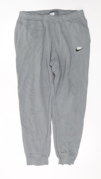 Nike Men's Grey Jogger Sweatpants M Regular Fit Fleece Tapered