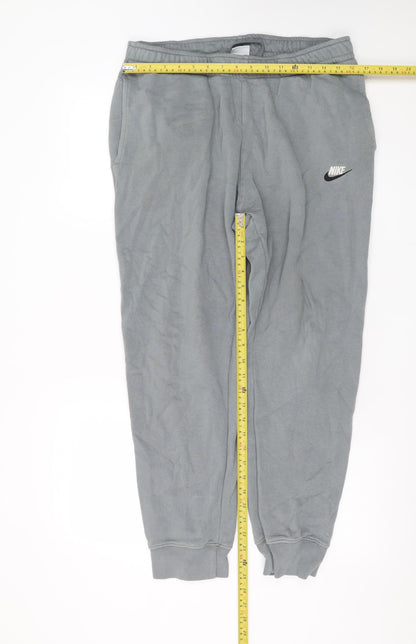 Nike Men's Grey Jogger Sweatpants M Regular Fit Fleece Tapered