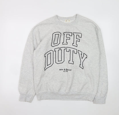 River Island Women’s Grey Graphic Pullover Sweatshirt Size S