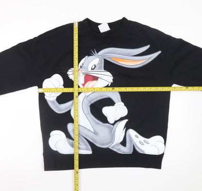 Looney Tunes Women’s Black Bugs Bunny Printed Pullover Sweatshirt Size S