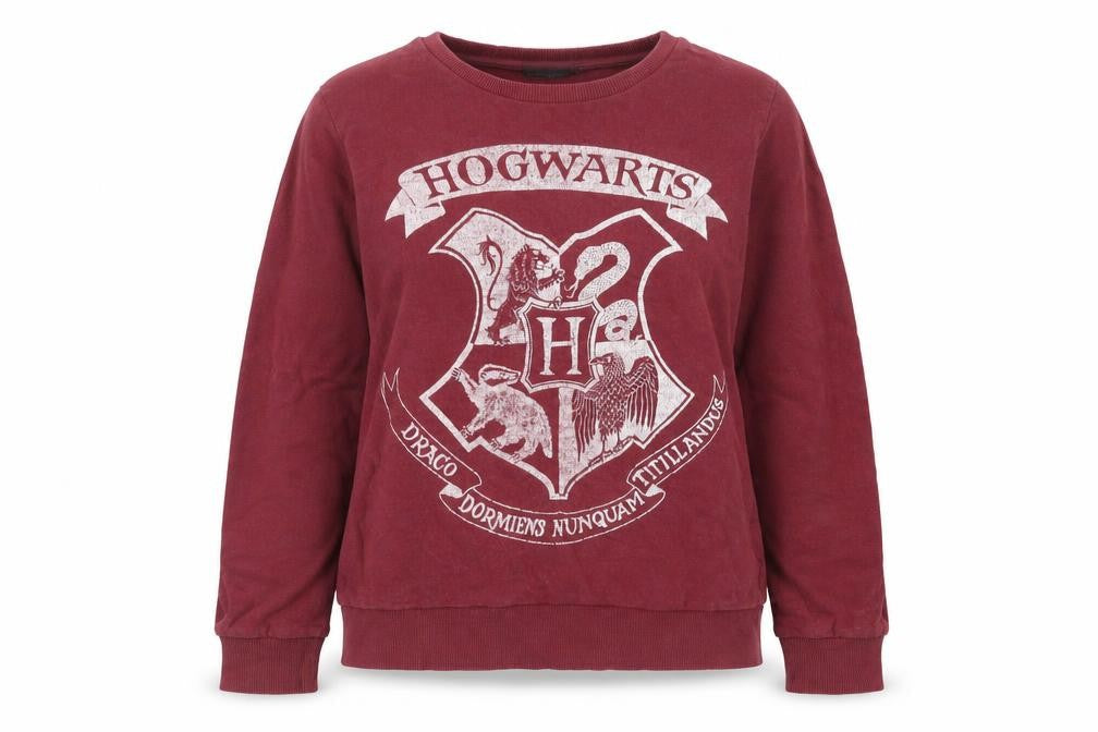 Harry Potter Women Red Hogwarts Sweatshirt Size 12 Pullover Cotton Blend