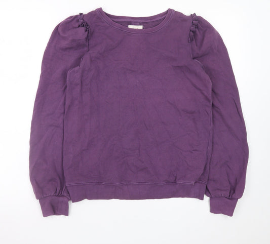 Hush Womens Purple Cotton Pullover Sweatshirt XS Long Sleeve