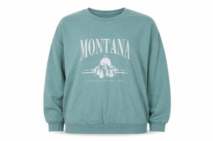 ASOS DESIGN Womens Green Montana Graphic Pullover Sweatshirt UK 24