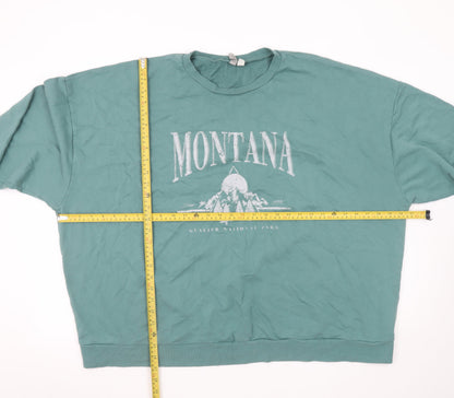 ASOS DESIGN Womens Green Montana Graphic Pullover Sweatshirt UK 24