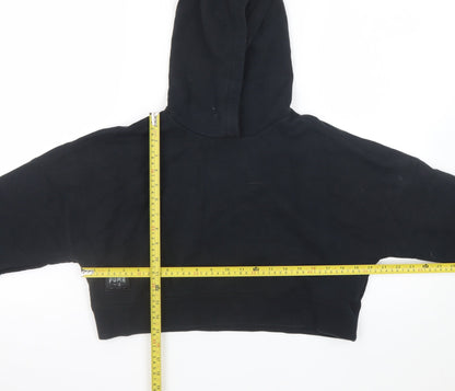 Puma Women's Black Cropped Pullover Hoodie Size M