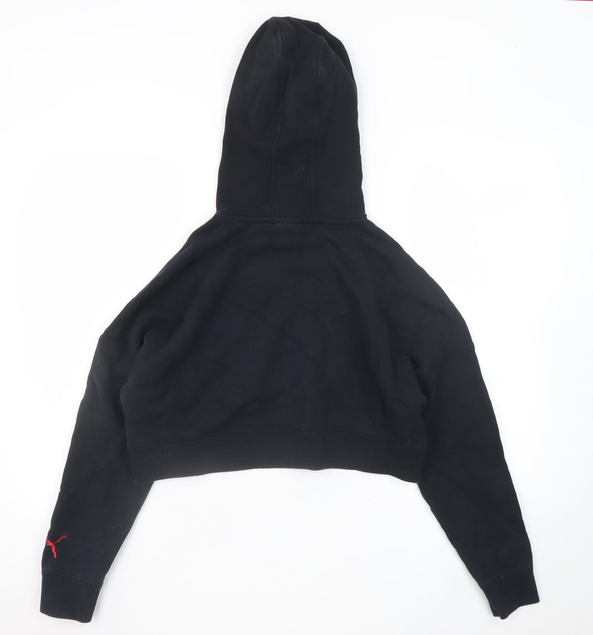 Puma Women's Black Cropped Pullover Hoodie Size M