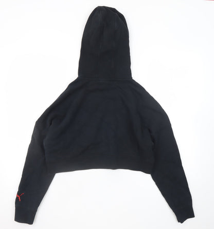 Puma Women's Black Cropped Pullover Hoodie Size M