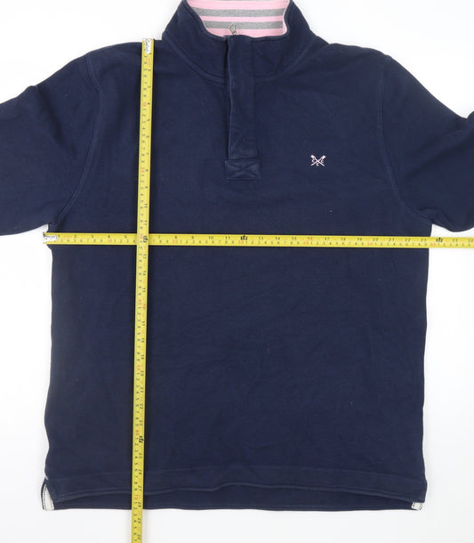Crew Clothing Company Men’s Blue 2XL 1/4 Zip Cotton Jumper