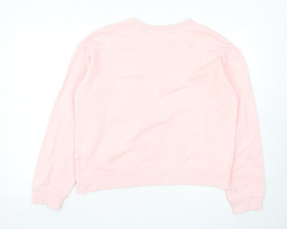 H&M Women's Pink La Poésie Paris Pullover Sweatshirt Size S