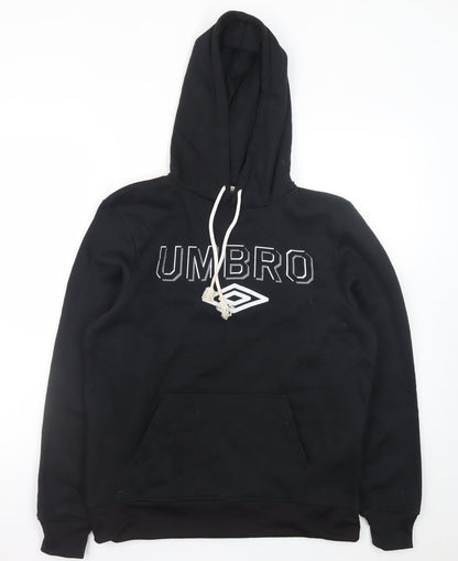 Umbro Mens Black Pullover Hoodie Small Regular Fit Sportswear