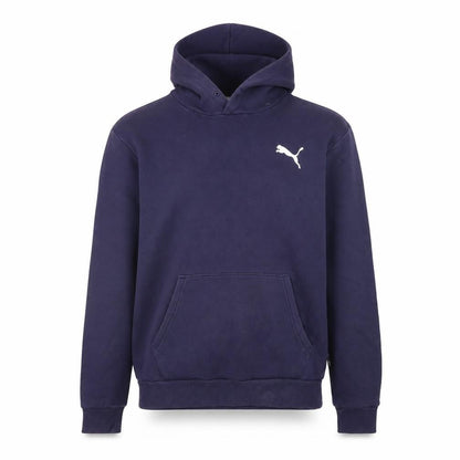 Puma Men’s Blue Pullover Hoodie M Regular Fit Fleece Sweatshirt