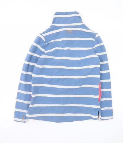 Toggi Women's Blue Striped Henley Sweatshirt UK 12 Cotton Blend Long Sleeve