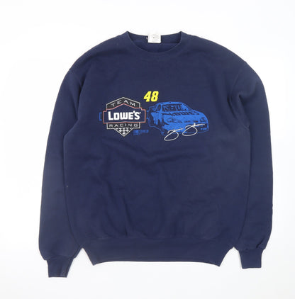 Chase Authentics Men's Blue Racing Pullover Sweatshirt Medium