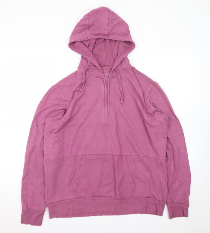 Mountain Warehouse Womens Purple 1/2 Zip Hoodie UK 12 Bamboo Blend