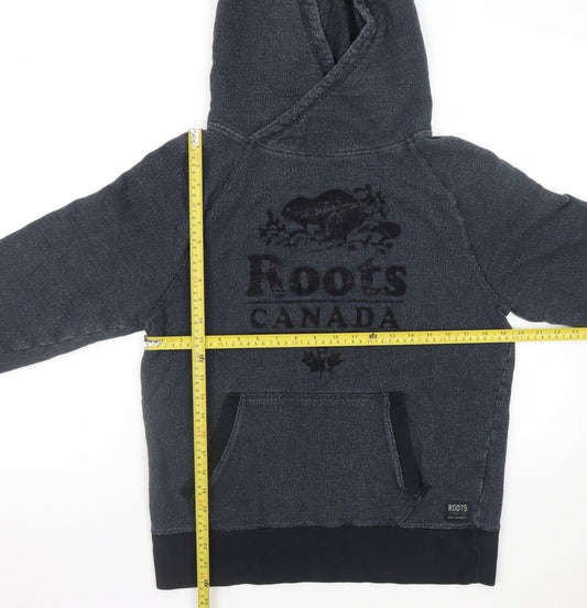Roots Canada Men’s Grey Pullover Hoodie Size S Classic Logo
