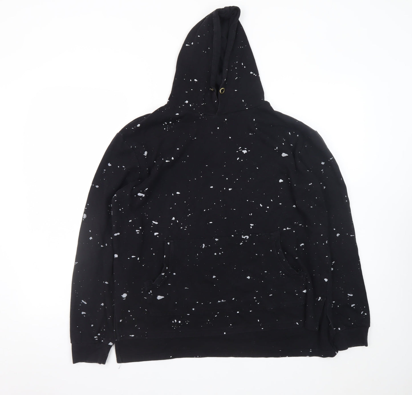 Represent Mens Black Pullover Hoodie Medium Paint Splatter Graphic