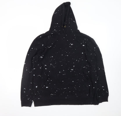 Represent Mens Black Pullover Hoodie Medium Paint Splatter Graphic