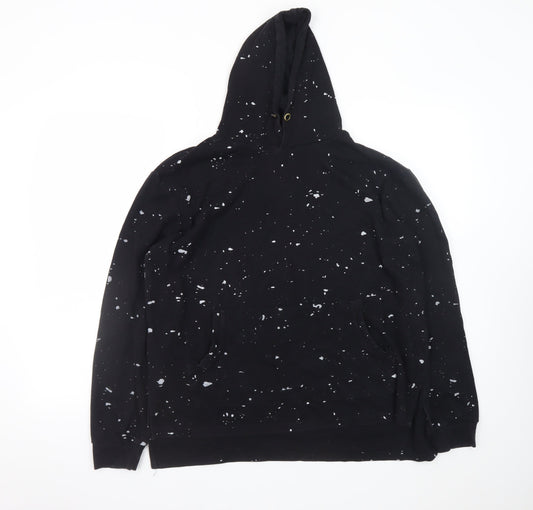 Represent Mens Black Pullover Hoodie Medium Paint Splatter Graphic