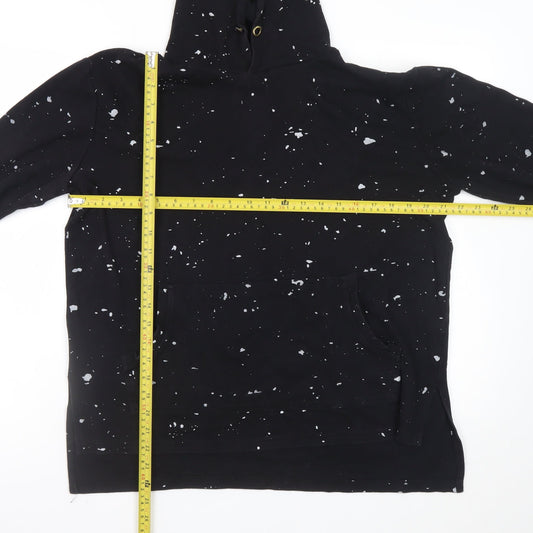 Represent Mens Black Pullover Hoodie Medium Paint Splatter Graphic
